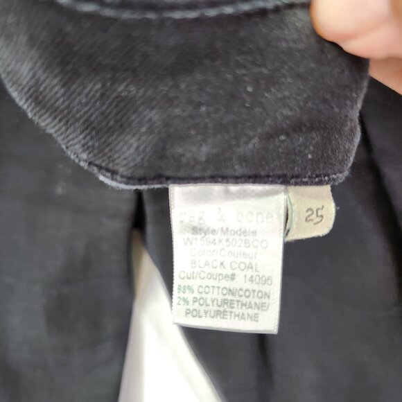 Rag & Bone Jeans Size 25 Flare Leg Frayed Hem10 inch Crop Black - Picture 13 of 16